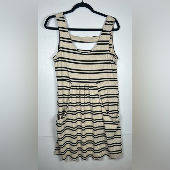 Porto Cruz Black and Cream Striped Strapless Dress. Size XL - Picture 1 of 8